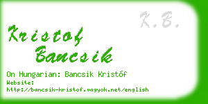 kristof bancsik business card